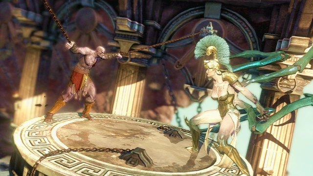 Kratos giao chiến với Tisiphone và thú cưng Daimon trong God of War Ascension