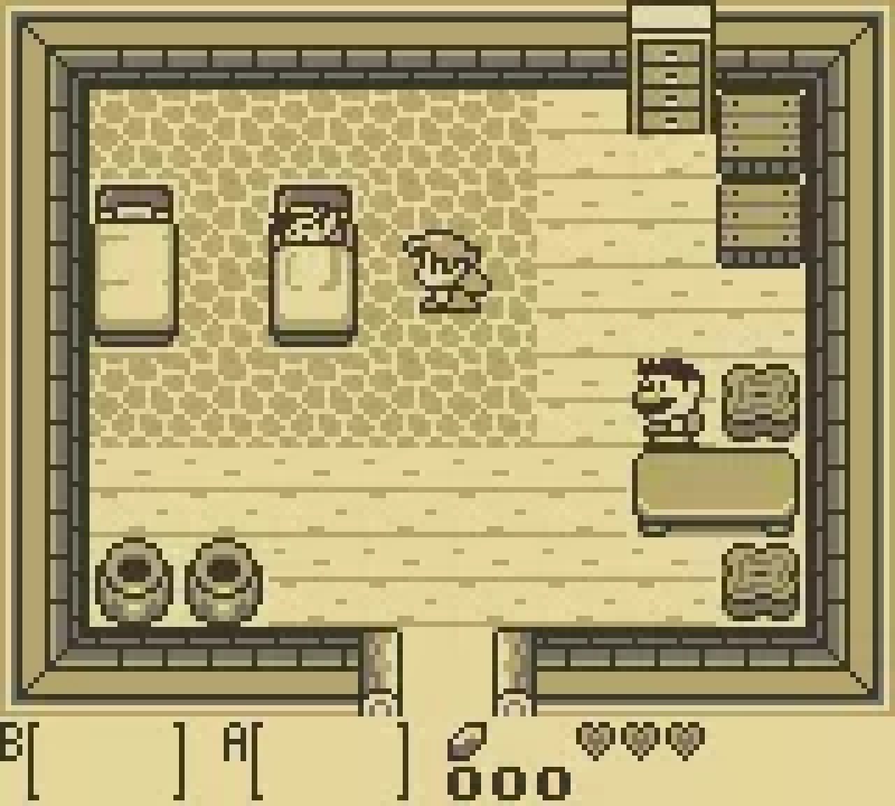 Link waking up in the house of Marin and Tarin in Mabe Village