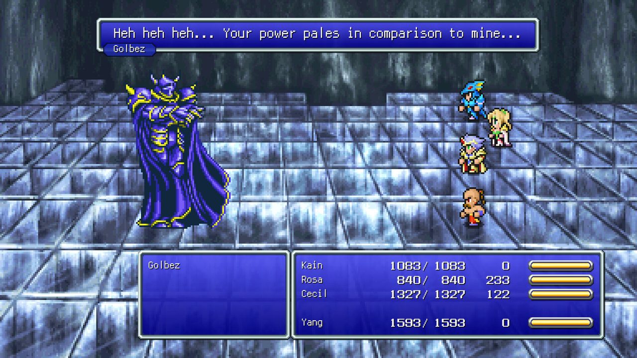 Golbez đối đầu nhóm của Cecil trong Final Fantasy IV bản Pixel Remaster