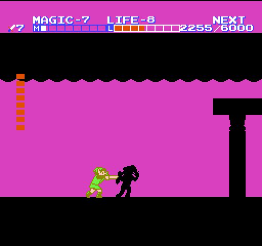 Link facing Dark Link in the final chamber of the Great Palace