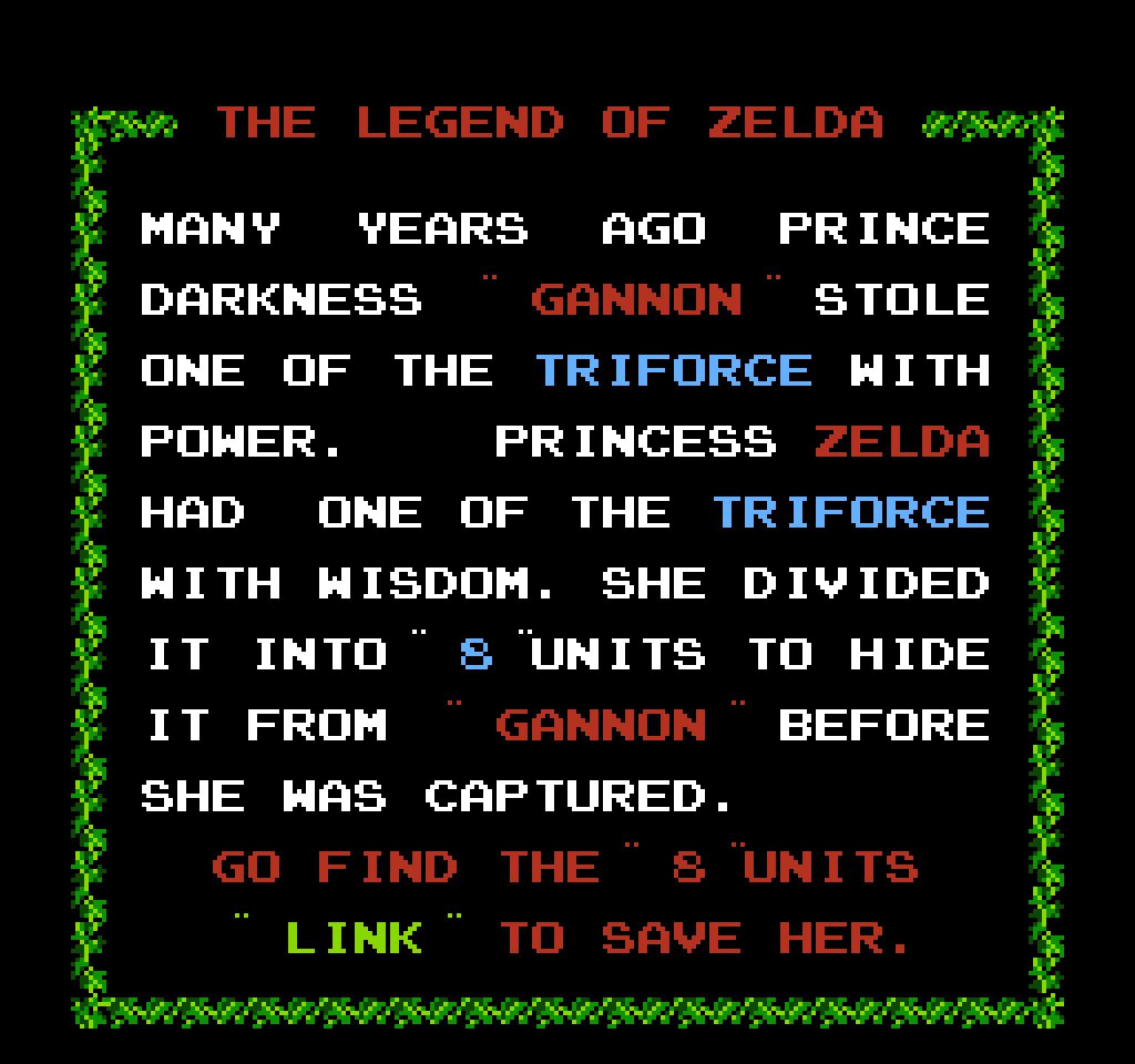 Đoạn mở đầu trong game kể về Ganon cướp Triforce of Power