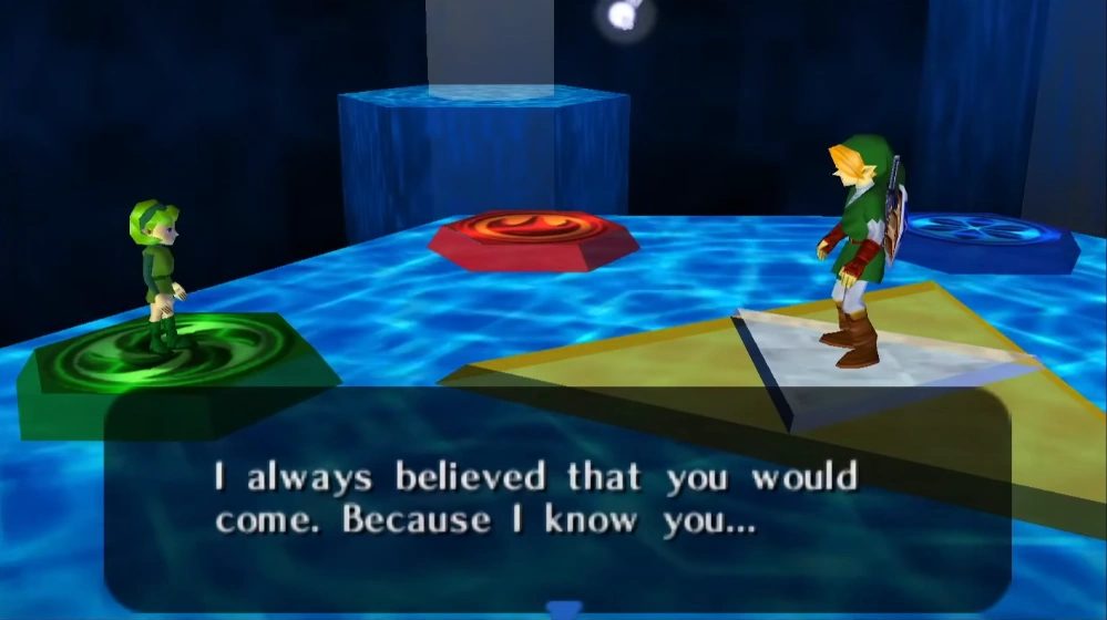 Saria meeting adult Link as the Sage of the Forest