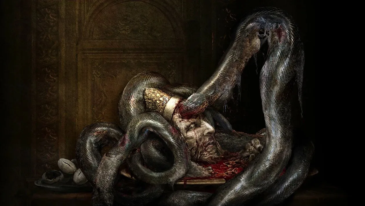 Rykard fused with the God-Devouring Serpent at the Volcano Manor