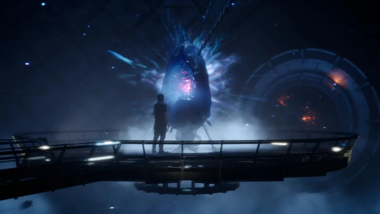 Noctis stands before the Crystal inside Zegnautus Keep