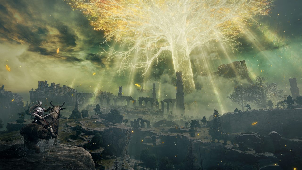 The Erdtree shining over the capital of Leyndell in the golden age of the Golden Order