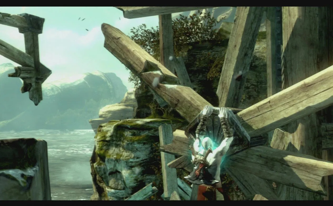 The construction of the statue of Apollo on the isle of Delos in God of War Ascension