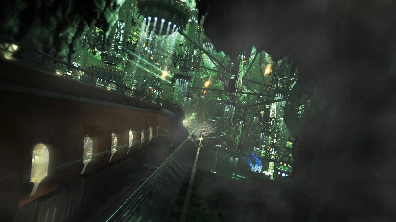 The Purge train entering the Hanging Edge in Final Fantasy XIII
