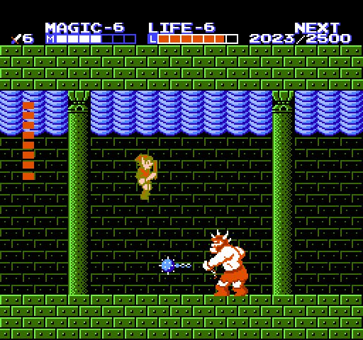 Link fighting Horsehead in Parapa Palace