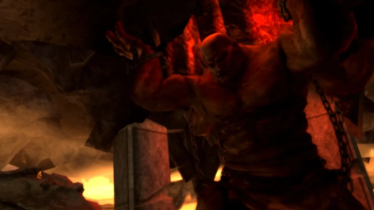Atlas using his colossal strength at the Pillar of the World
