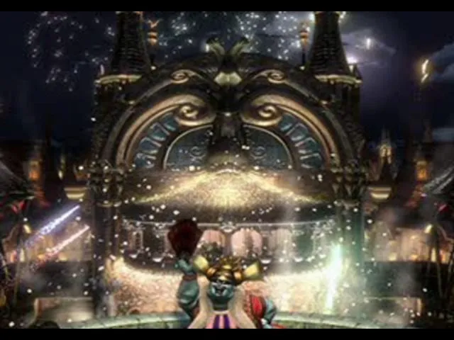 The stage aboard the Prima Vista airship on Alexandria's festival night