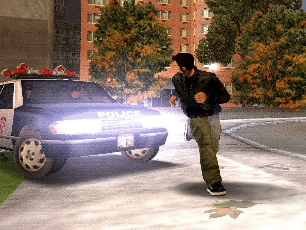 Claude bị cảnh sát Liberty City truy đuổi trong GTA III