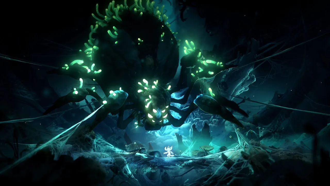 Mora, nhện khổng lồ bị Suy Tàn tha hóa trong Mouldwood Depths