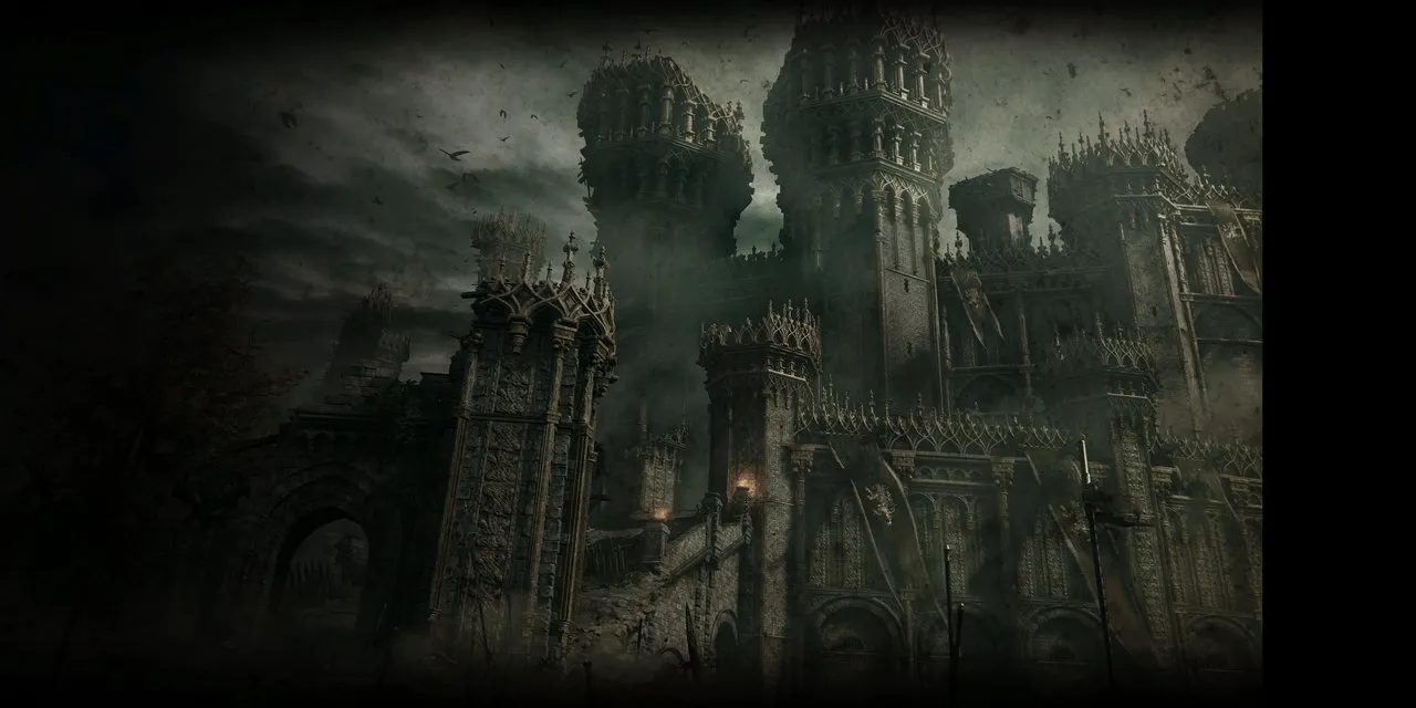 Stormveil Castle, gloomy upon the cliffs of Limgrave