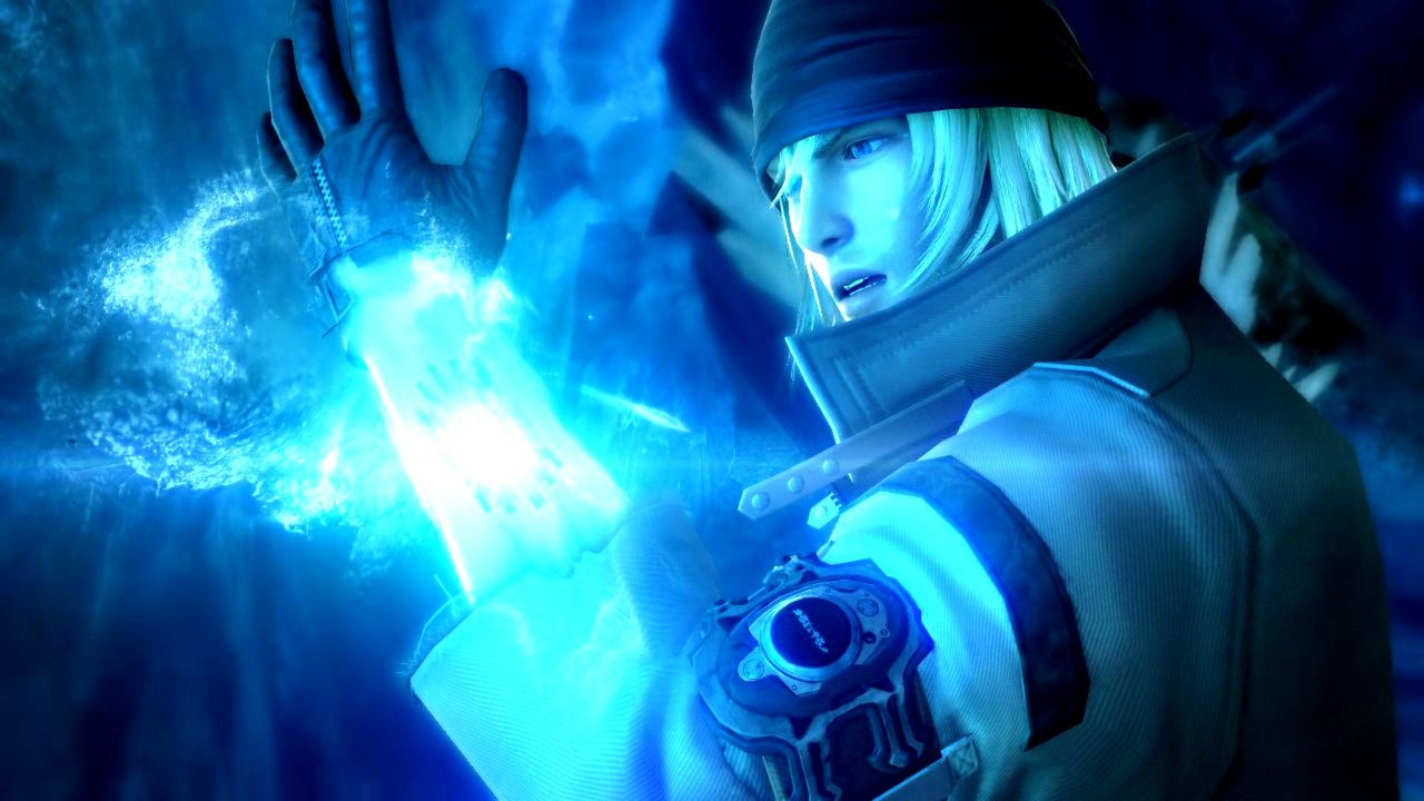 The l'Cie brand glowing on Snow's arm in Final Fantasy XIII