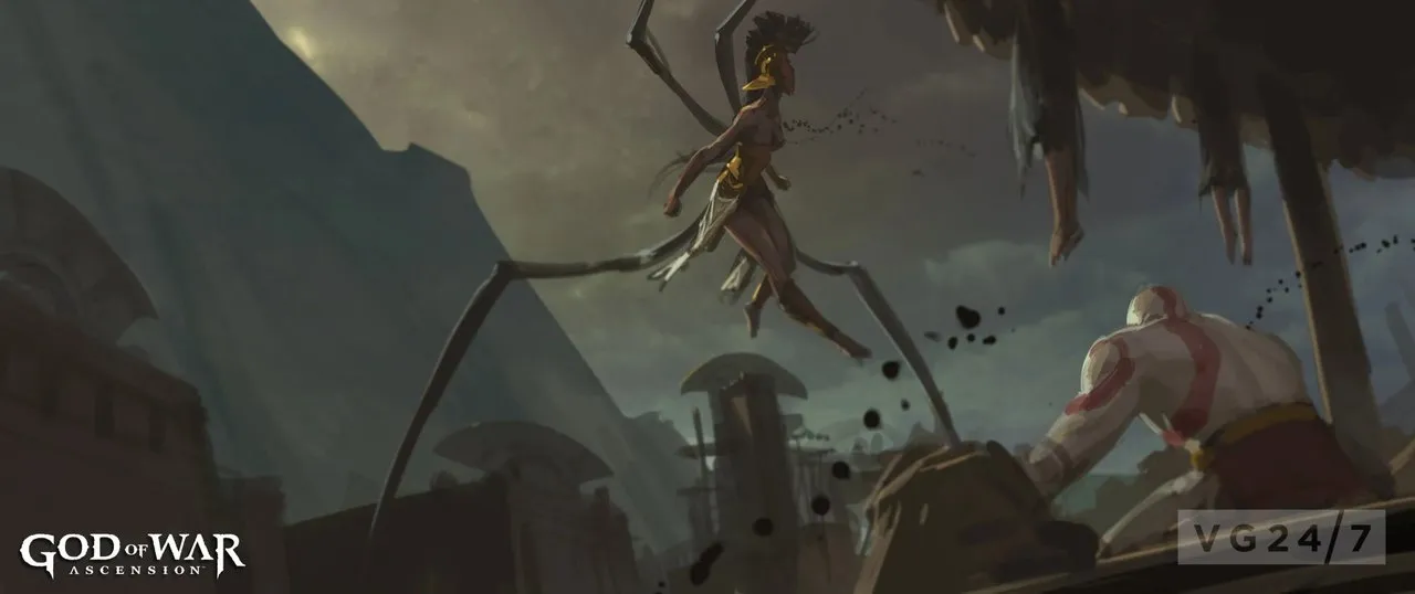 Megaera, one of the three Furies, confronts Kratos in God of War Ascension