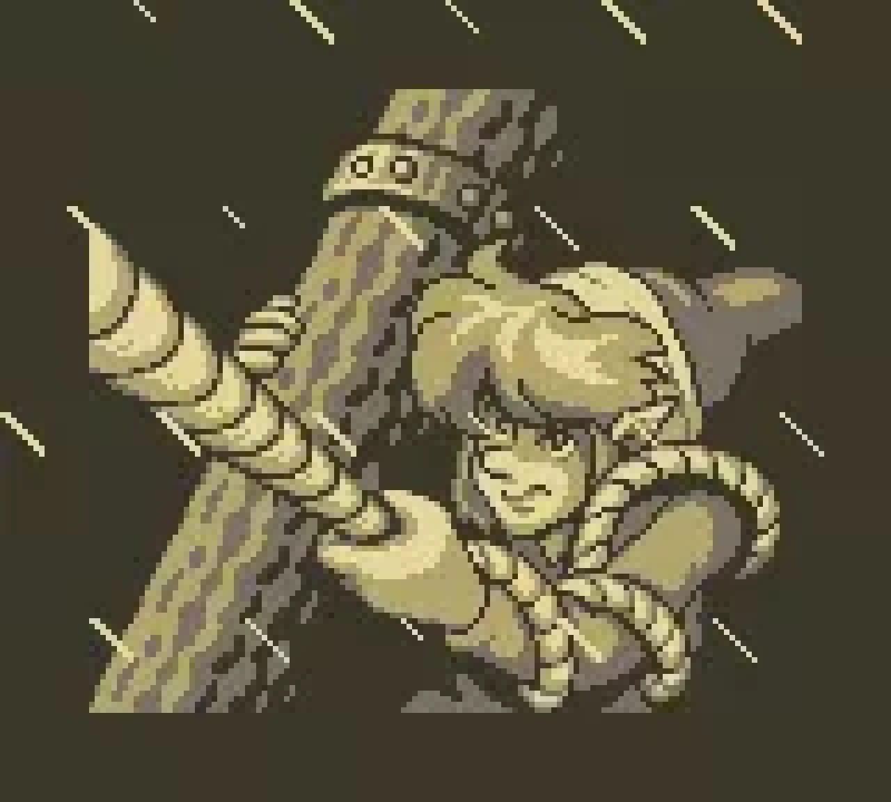 Link clinging to the ship's mast in the opening storm