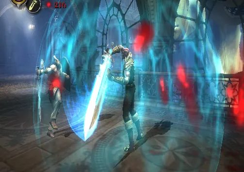 Kratos cầm Thanh Kiếm của Olympus phát sáng trong God of War II